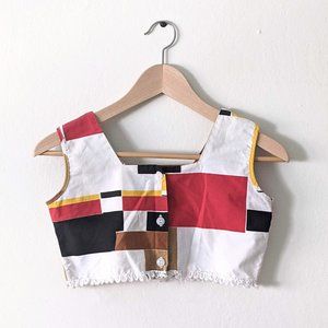 Vintage 1960s Mod Mondrian Crop Top